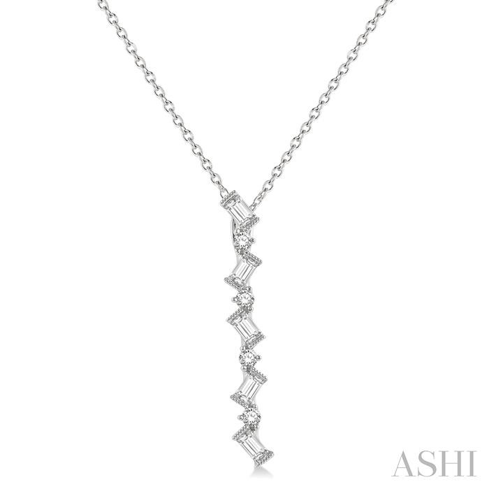 Scatter Zig-Zag Baguette Diamond Fashion Pendant