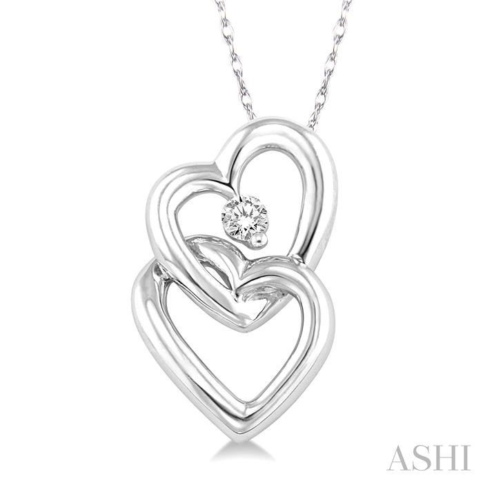 TWIN HEART SHAPE DIAMOND FASHION PENDANT