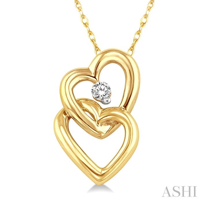 TWIN HEART SHAPE DIAMOND FASHION PENDANT