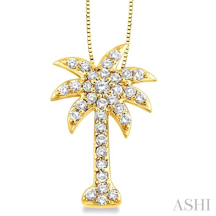 PALM TREE DIAMOND FASHION PENDANT