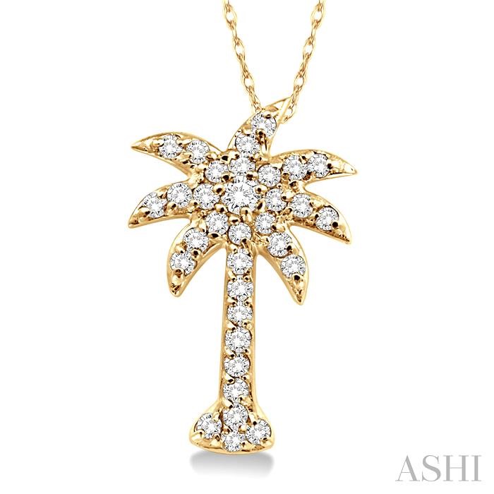 PALM TREE DIAMOND FASHION PENDANT