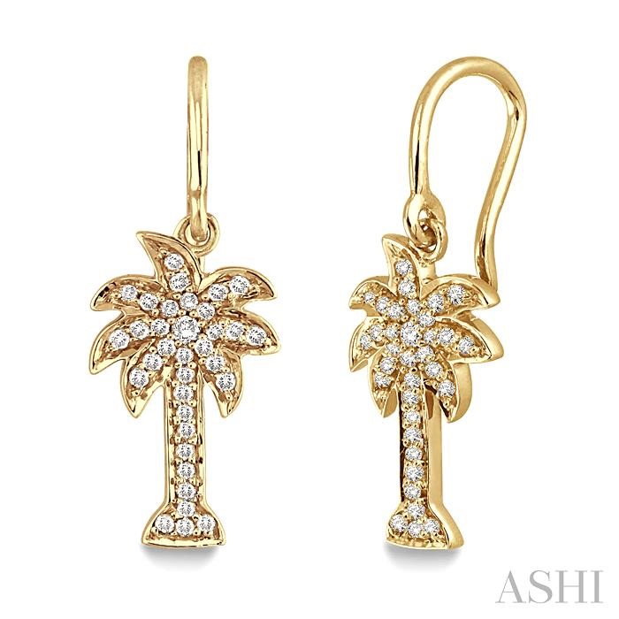 PALM TREE DIAMOND FASHION EARRINGS