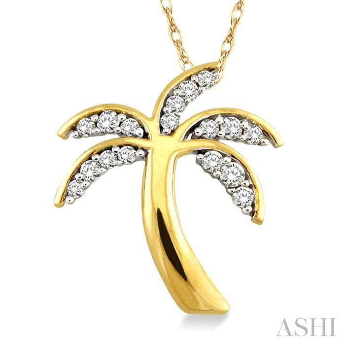 PALM TREE DIAMOND FASHION PENDANT