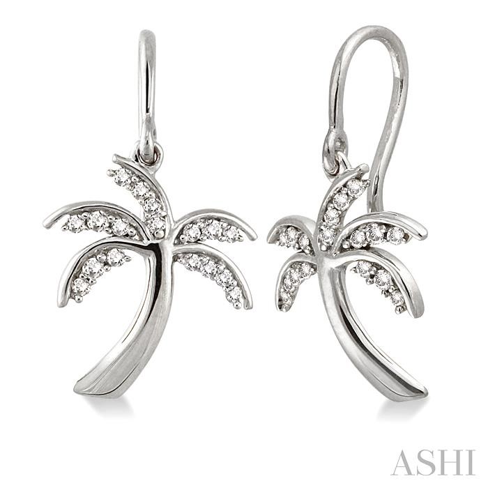 PALM TREE DIAMOND FASHION EARRINGS