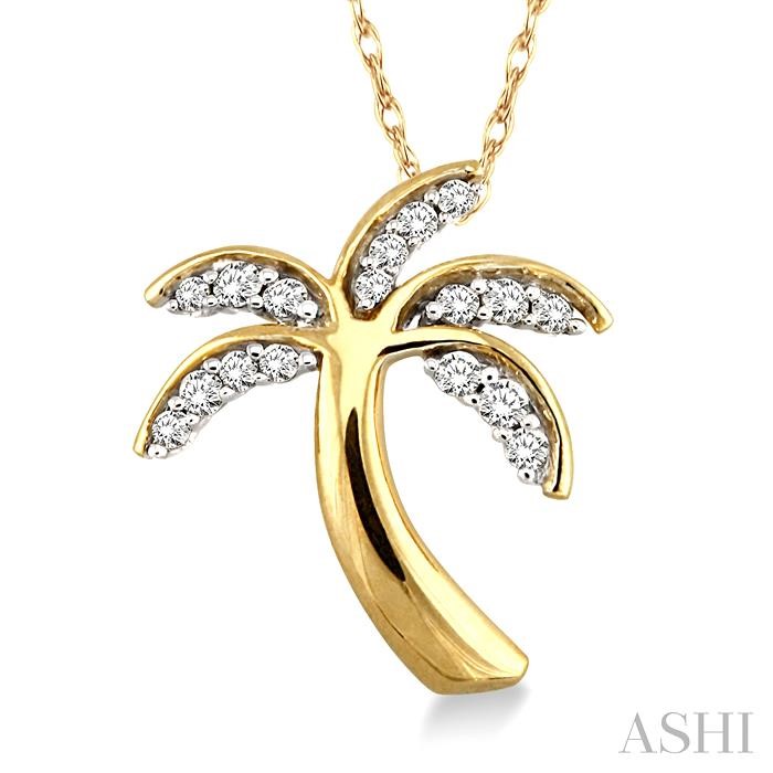 PALM TREE DIAMOND FASHION PENDANT