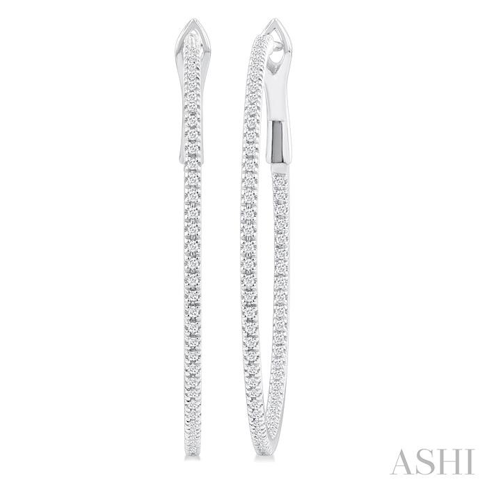 INSIDE-OUT DIAMOND SKINNY HOOP EARRINGS