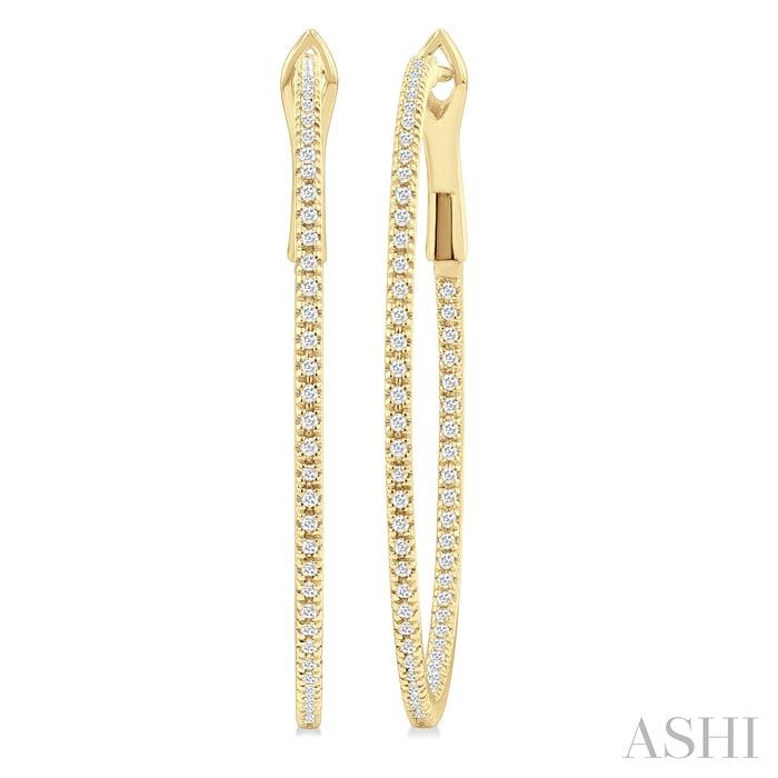 INSIDE-OUT DIAMOND SKINNY HOOP EARRINGS