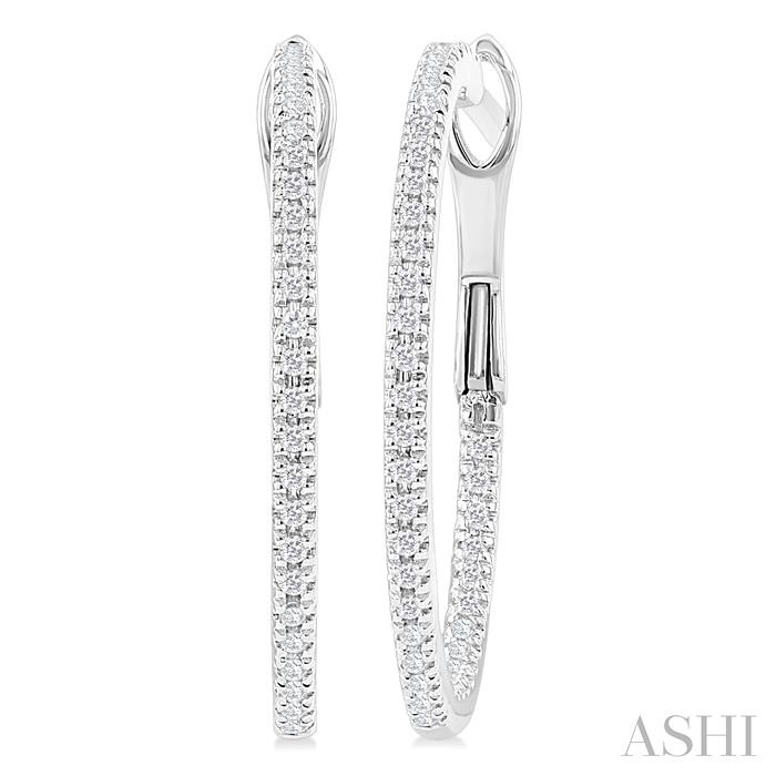 INSIDE-OUT DIAMOND SKINNY HOOP EARRINGS