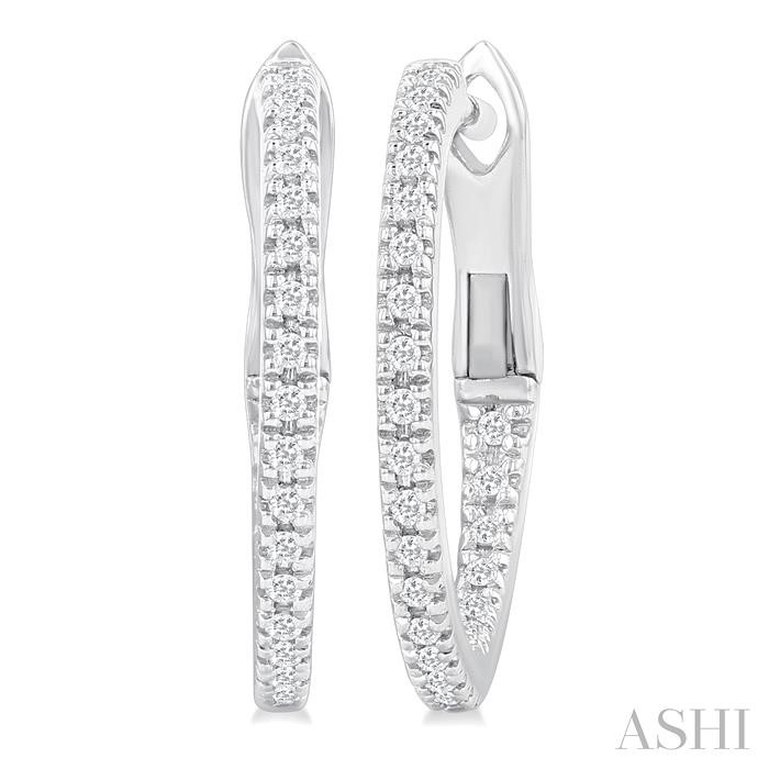 INSIDE-OUT DIAMOND SKINNY HOOP EARRINGS