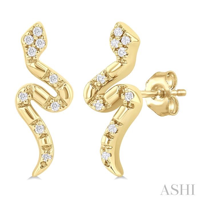 Snake Petite Diamond Fashion Earrings