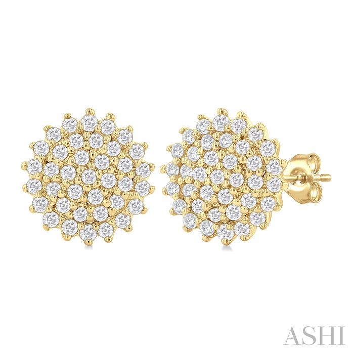 ROUND SHAPE PETITE CLUSTER DIAMOND EARRINGS