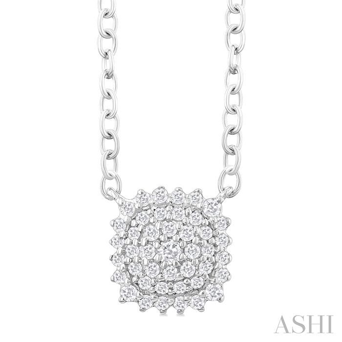 CUSHION SHAPE PETITE CLUSTER DIAMOND PENDANT