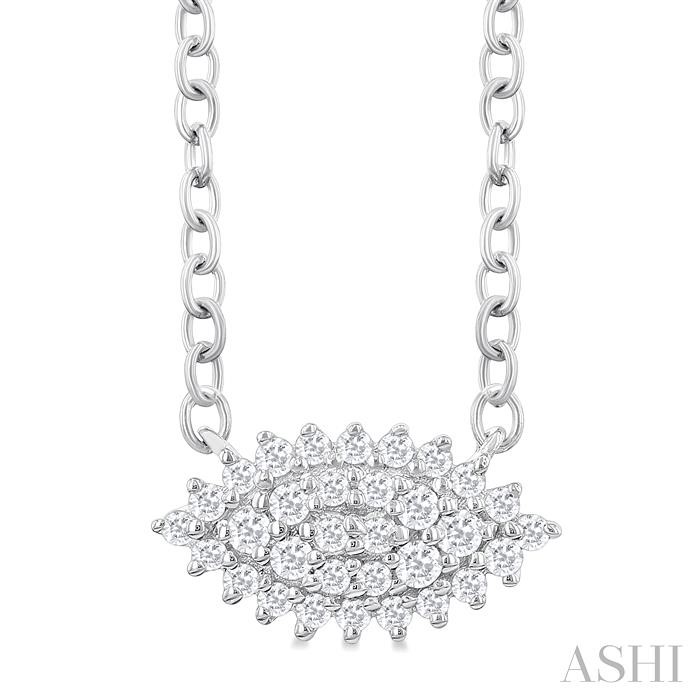 MARQUISE SHAPE EAST-WEST PETITE CLUSTER DIAMOND PENDANT