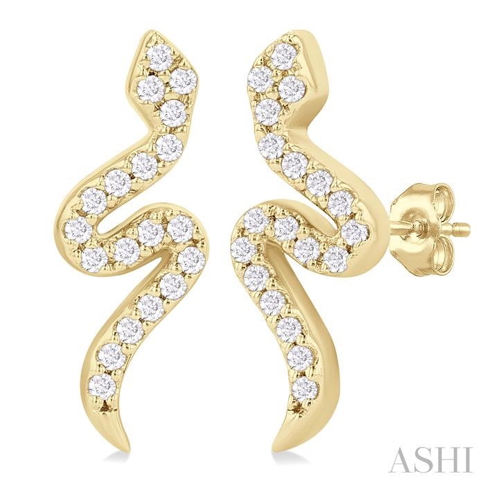 Snake Petite Diamond Fashion Earrings