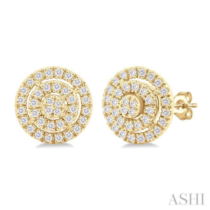 ROUND SHAPE PETITE HALO DIAMOND EARRINGS