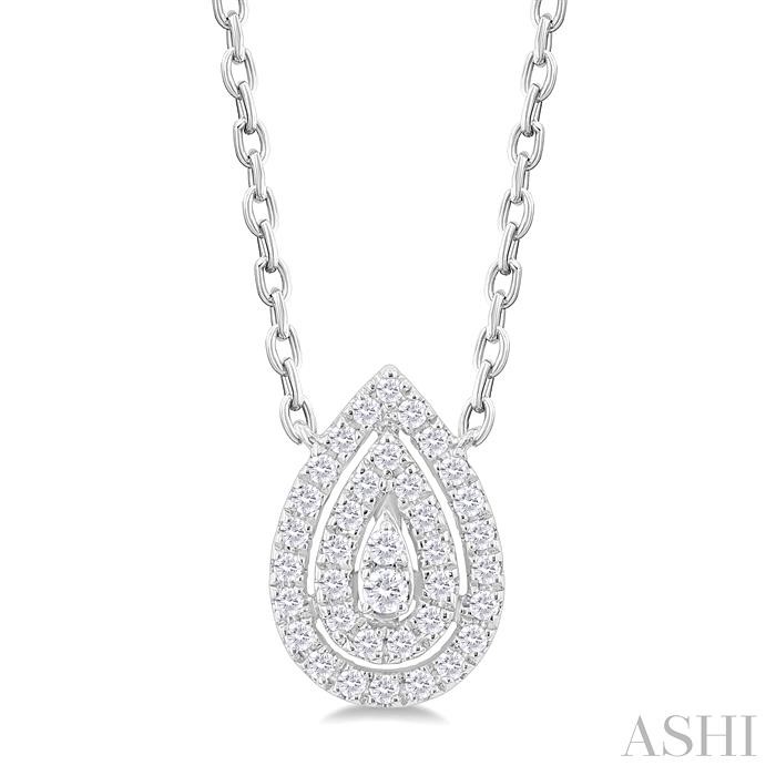 PEAR SHAPE PETITE HALO DIAMOND PENDANT