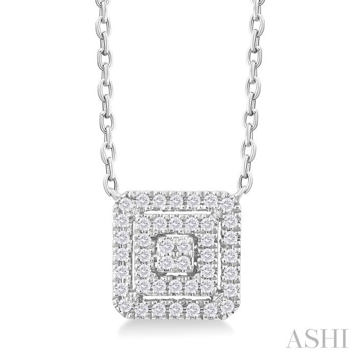 PRINCESS SHAPE PETITE HALO DIAMOND PENDANT