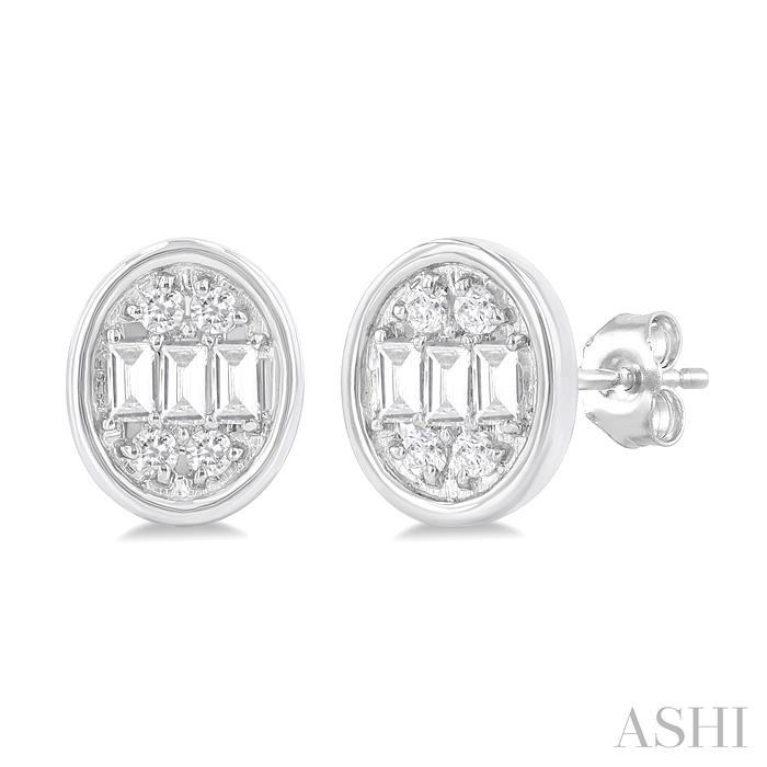 OVAL SHAPE BEZEL SET PETITE FUSION DIAMOND EARRINGS