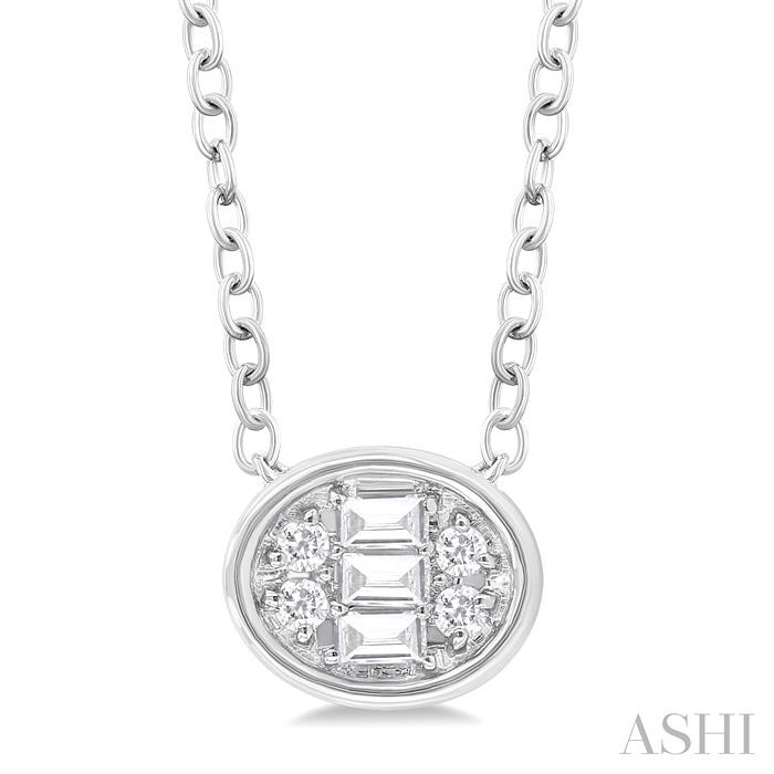 OVAL SHAPE EAST-WEST BEZEL SET PETITE FUSION DIAMOND PENDANT