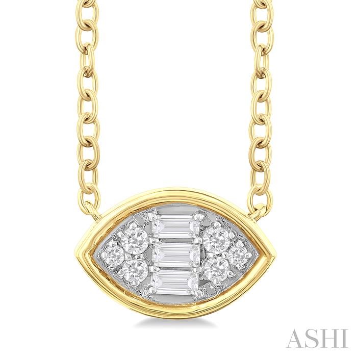 MARQUISE SHAPE EAST-WEST BEZEL SET PETITE FUSION DIAMOND PENDANT