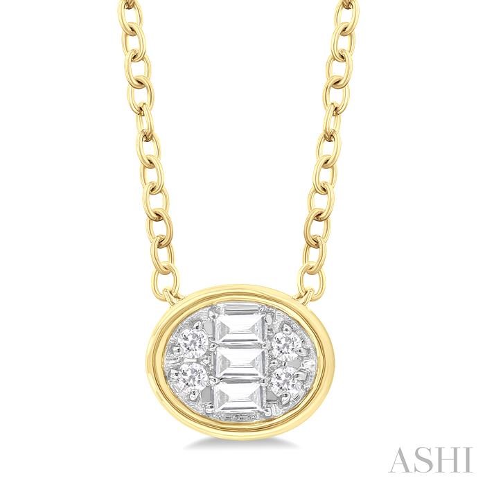 OVAL SHAPE EAST-WEST BEZEL SET PETITE FUSION DIAMOND PENDANT