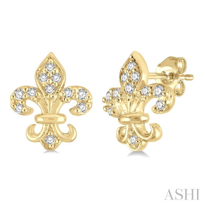 FLEUR DE LIS PETITE DIAMOND FASHION EARRINGS