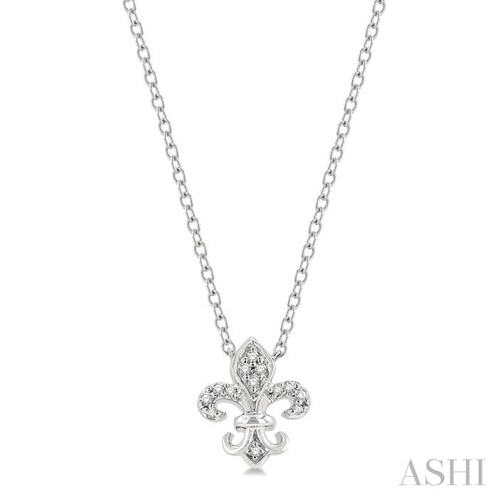 FLEUR DE LIS PETITE DIAMOND FASHION PENDANT