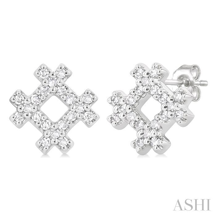 Hashtag Petite Diamond Fashion Earrings