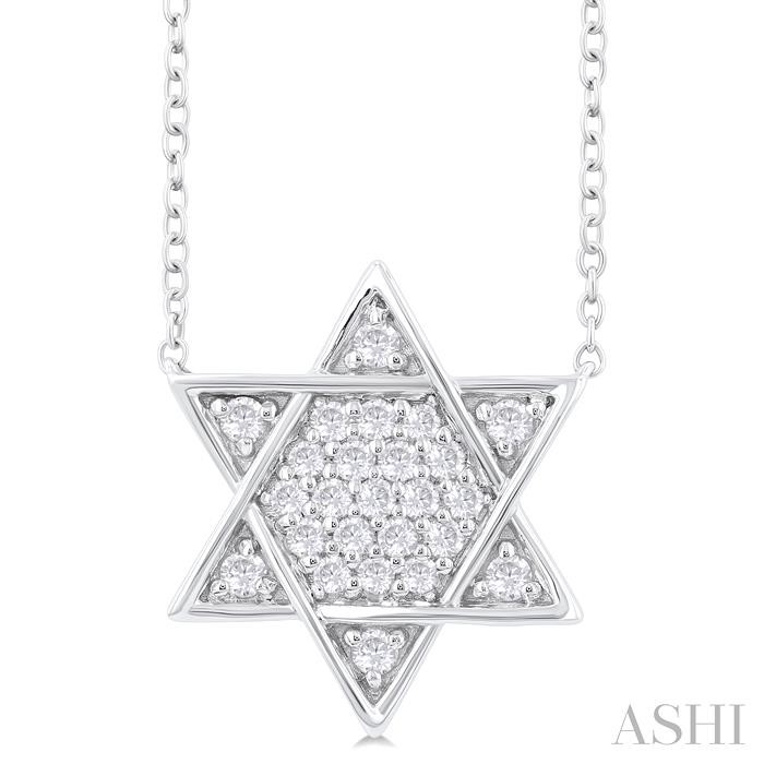 STAR OF DAVID PETITE DIAMOND FASHION PENDANT