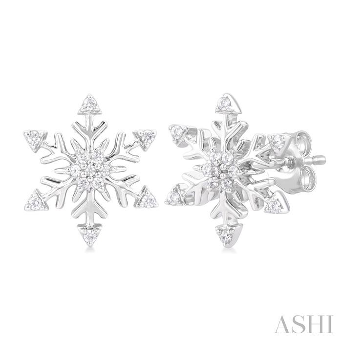 SNOW FLAKE PETITE DIAMOND FASHION EARRINGS