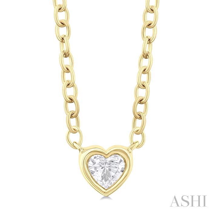 HEART SHAPE BEZEL SET PETITE DIAMOND FASHION PENDANT