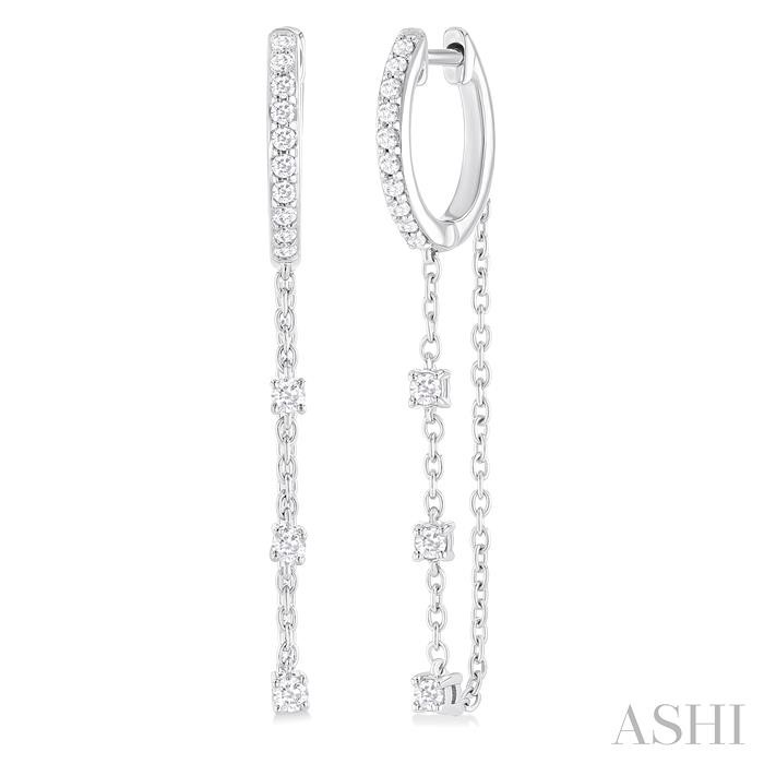 DIAMOND CHAIN HOOP EARRINGS