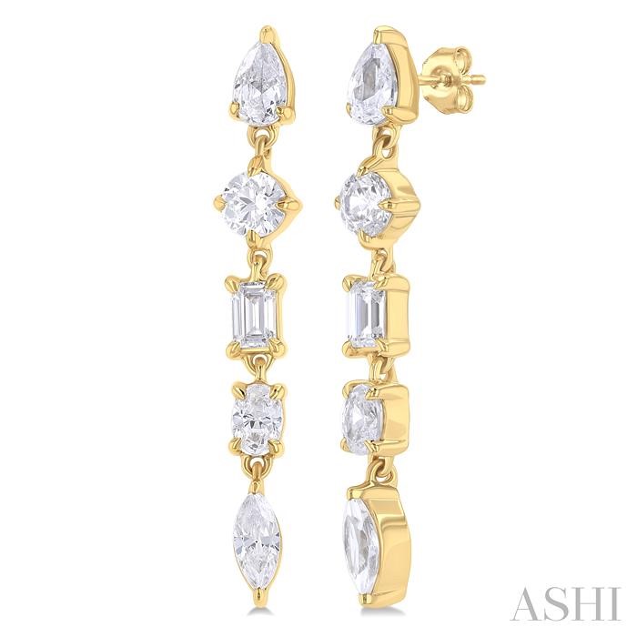 MIXED SHAPE DIAMOND FASHION EARRINGS