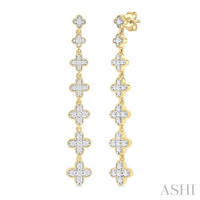 CLOVER DIAMOND LONG EARRINGS