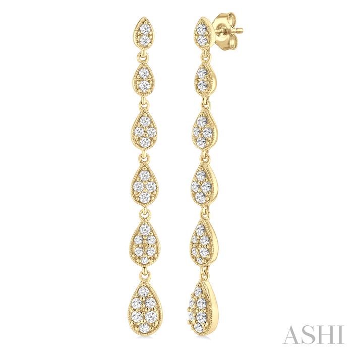 PEAR SHAPE DIAMOND LONG EARRINGS