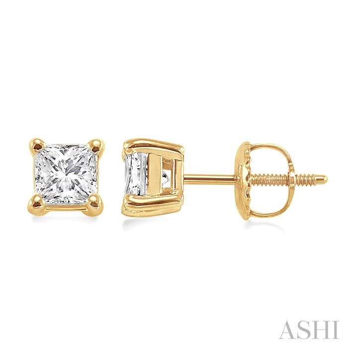 Princess Shape Diamond Stud Earrings