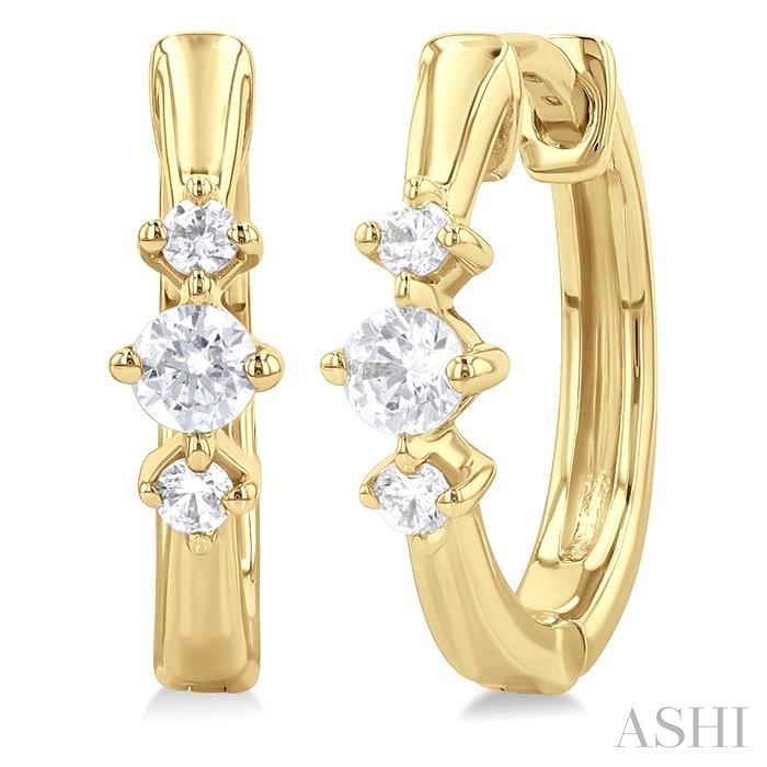 PAST PRESENT & FUTURE PETITE DIAMOND HUGGIE FASHION EARRINGS