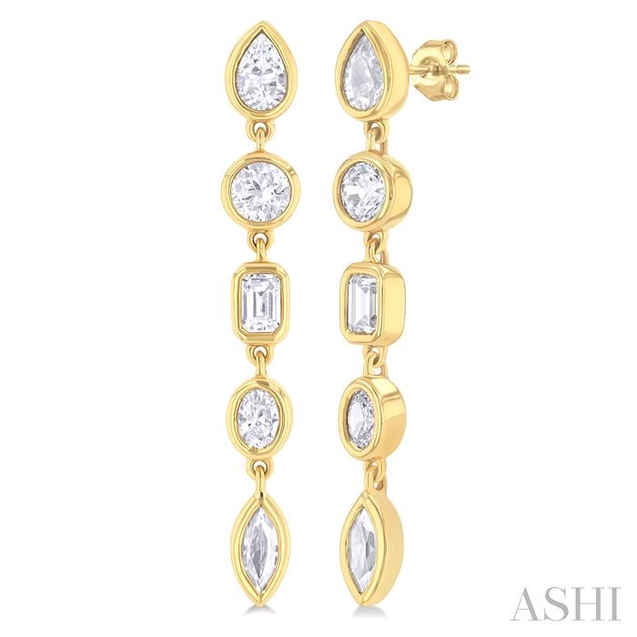 MIXED SHAPE DIAMOND FASHION EARRINGS