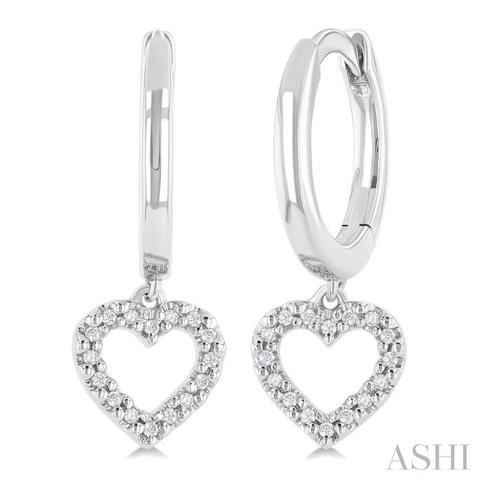 HEART SHAPE PETITE DIAMOND FASHION HUGGIE EARRINGS