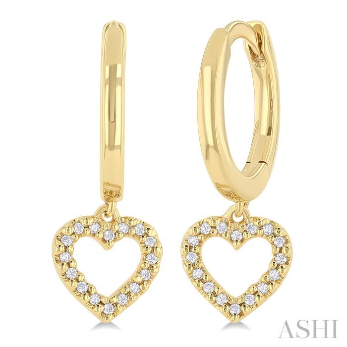 HEART SHAPE PETITE DIAMOND FASHION HUGGIE EARRINGS