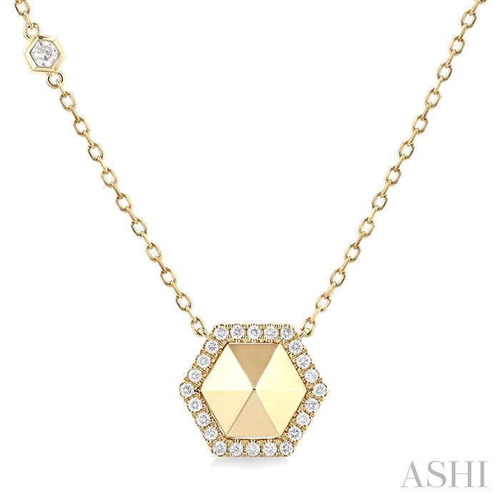 HEXAGON SHAPE DIAMOND FASHION NECKLACE