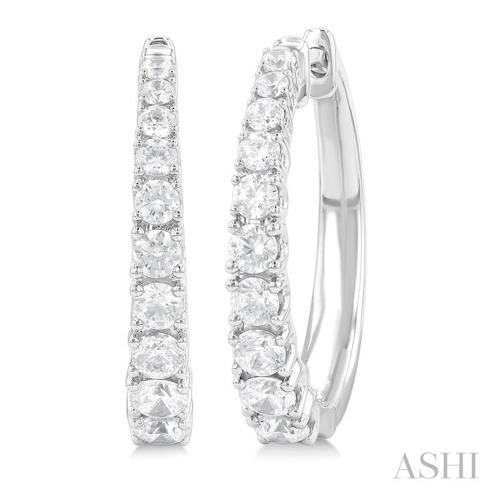 GRADUATED DIAMOND HUGGIE FASHION EARRINGS