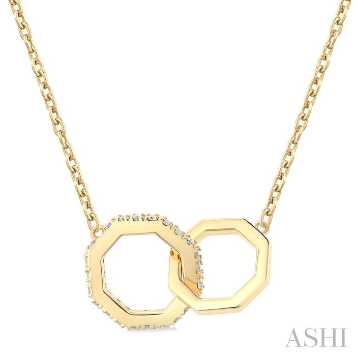 DOUBLE HEXAGON SHAPE DIAMOND NECKLACE