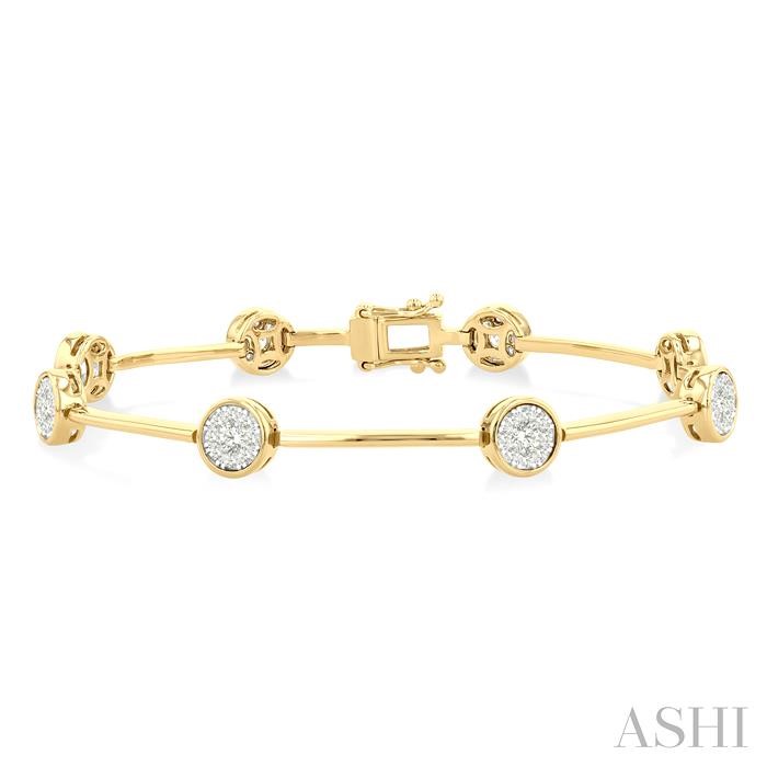 Round Shape Bar Link Lovebright Diamond Bracelet