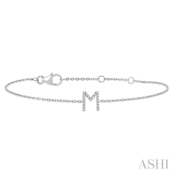 BLOCK 'M' INITIAL DIAMOND CHAIN BRACELET