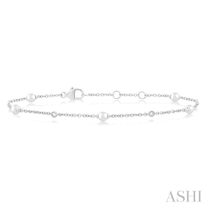 Pearl & Diamond Station Bracelet