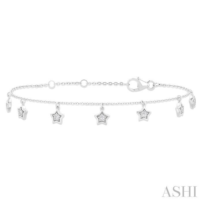 STAR DIAMOND CHARM STATION CHAIN BRACELET