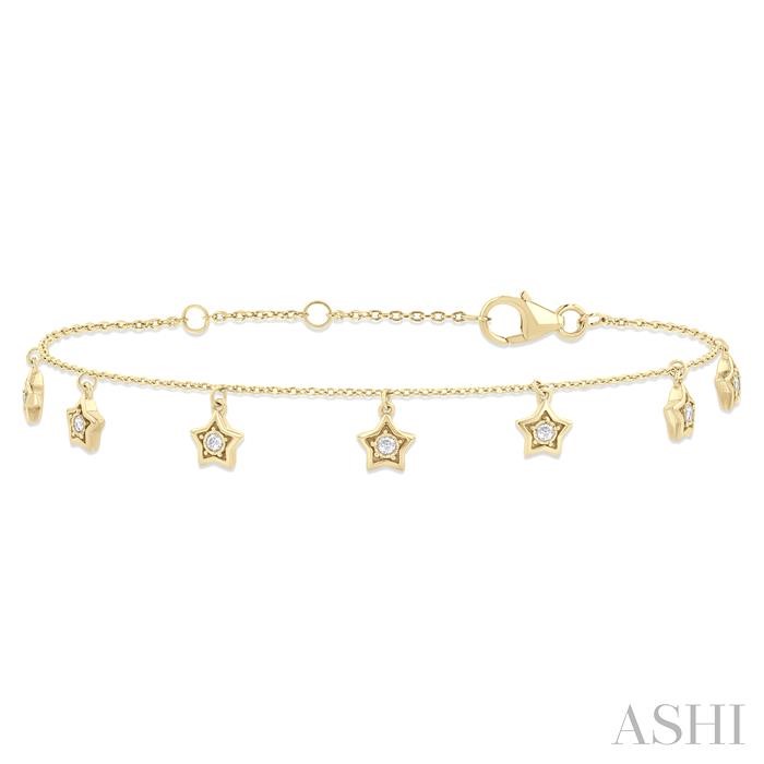 STAR DIAMOND CHARM STATION CHAIN BRACELET