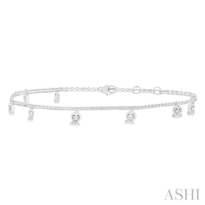 Heart Shape Charm Station Chain Anklet