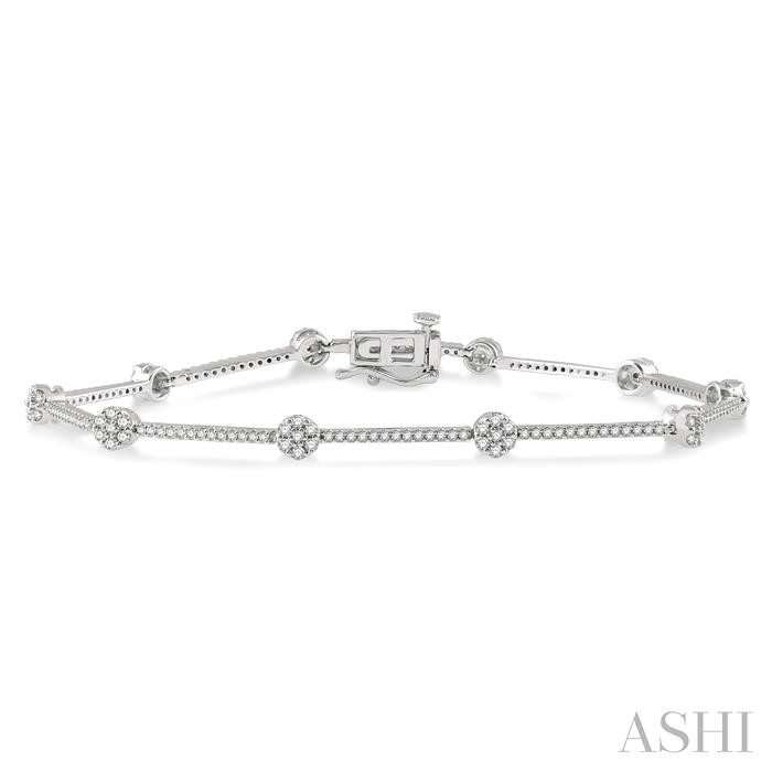 Cluster Floral Diamond Fashion Bracelet